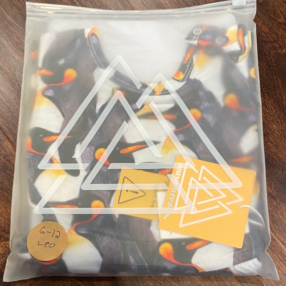 Muse Threads Bamboo Emperor Penguins Long Sleeve Bodysuit Twirl Dress 6-12m NWT